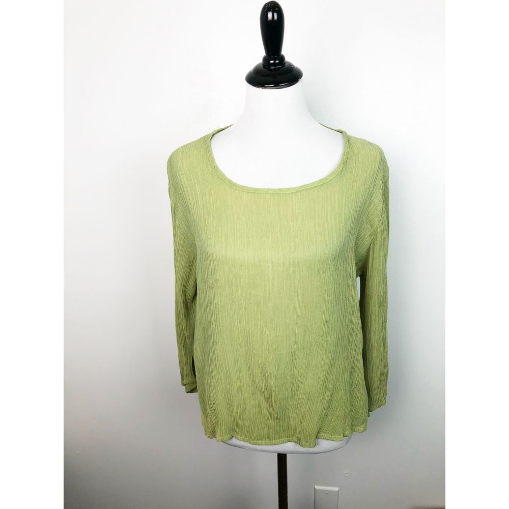 Cut Loose Green Crinkle Top Medium